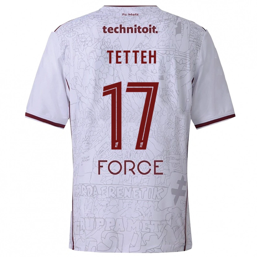 Danxen Niño Camiseta Benjamin Tetteh #17 Blanco Burdeos 2ª Equipación 2025/26 La Camisa México