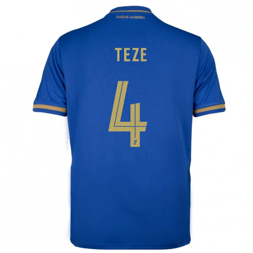 Danxen Niño Camiseta Jordan Teze #4 Azul Oro 2ª Equipación 2025/26 La Camisa México