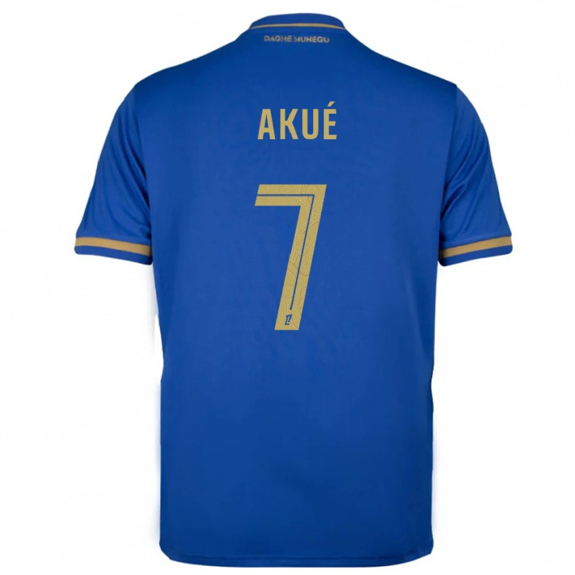 Danxen Niño Camiseta Checkina Akué #7 Azul Oro 2ª Equipación 2025/26 La Camisa México