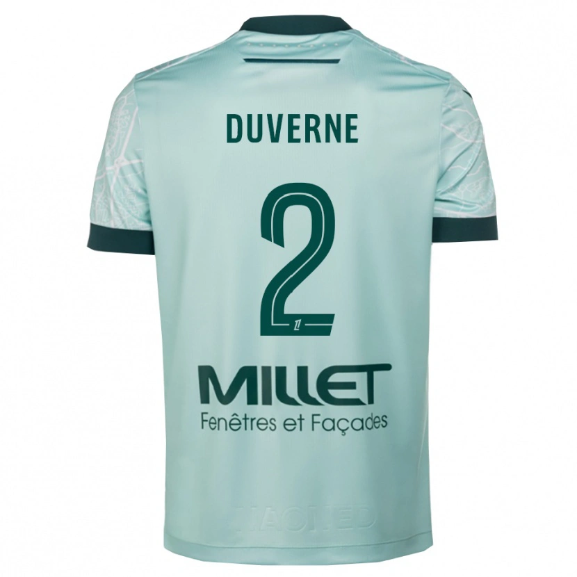 Danxen Niño Camiseta Jean-Kévin Duverne #2 Verde Blanco 2ª Equipación 2025/26 La Camisa México