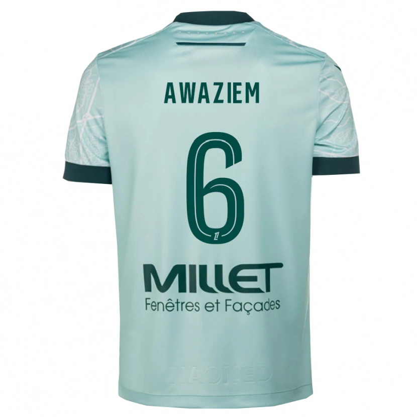 Danxen Niño Camiseta Chidozie Awaziem #6 Verde Blanco 2ª Equipación 2025/26 La Camisa México