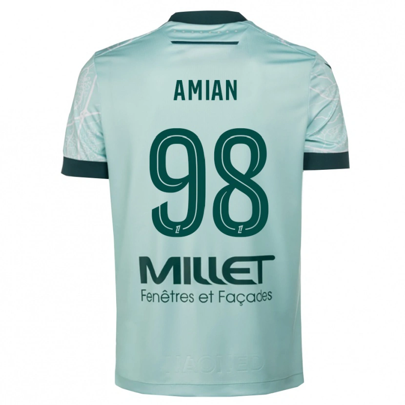 Danxen Niño Camiseta Kelvin Amian #98 Verde Blanco 2ª Equipación 2025/26 La Camisa México