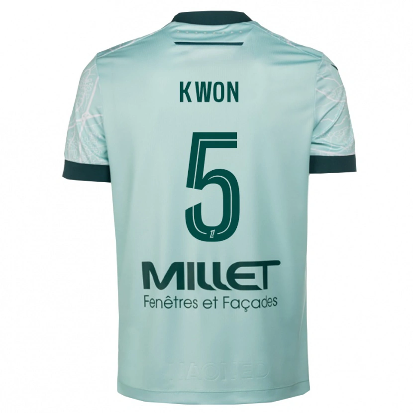 Danxen Niño Camiseta Hyeok-Kyu Kwon #5 Verde Blanco 2ª Equipación 2025/26 La Camisa México