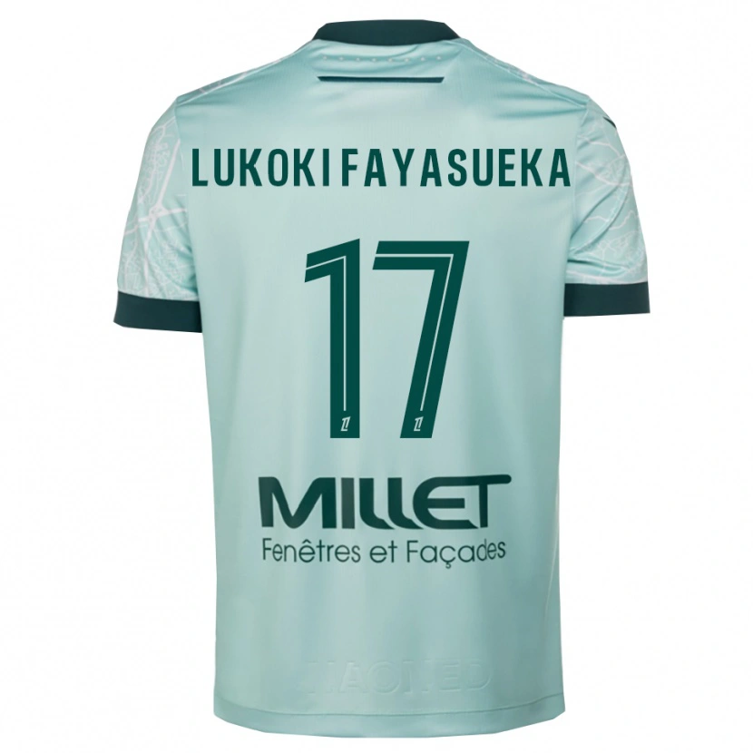 Danxen Niño Camiseta Kévin Lukoki Fayasueka #17 Verde Blanco 2ª Equipación 2025/26 La Camisa México