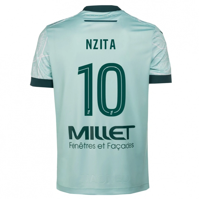Danxen Niño Camiseta Brayan Nzita #10 Verde Blanco 2ª Equipación 2025/26 La Camisa México