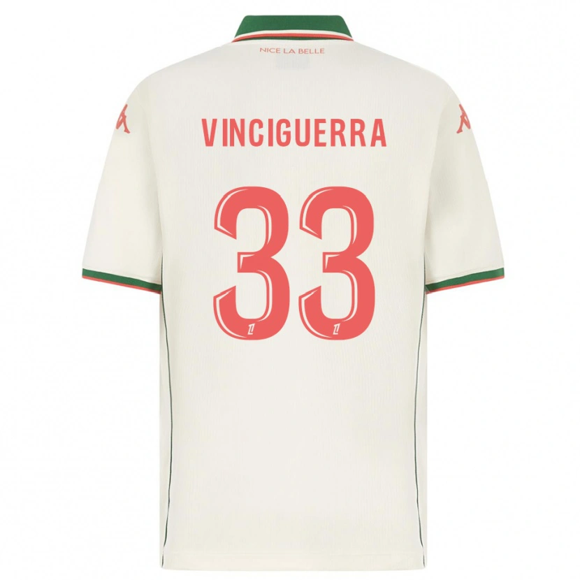 Danxen Niño Camiseta Pauline Vinciguerra #33 Blanco Verde 2ª Equipación 2025/26 La Camisa México