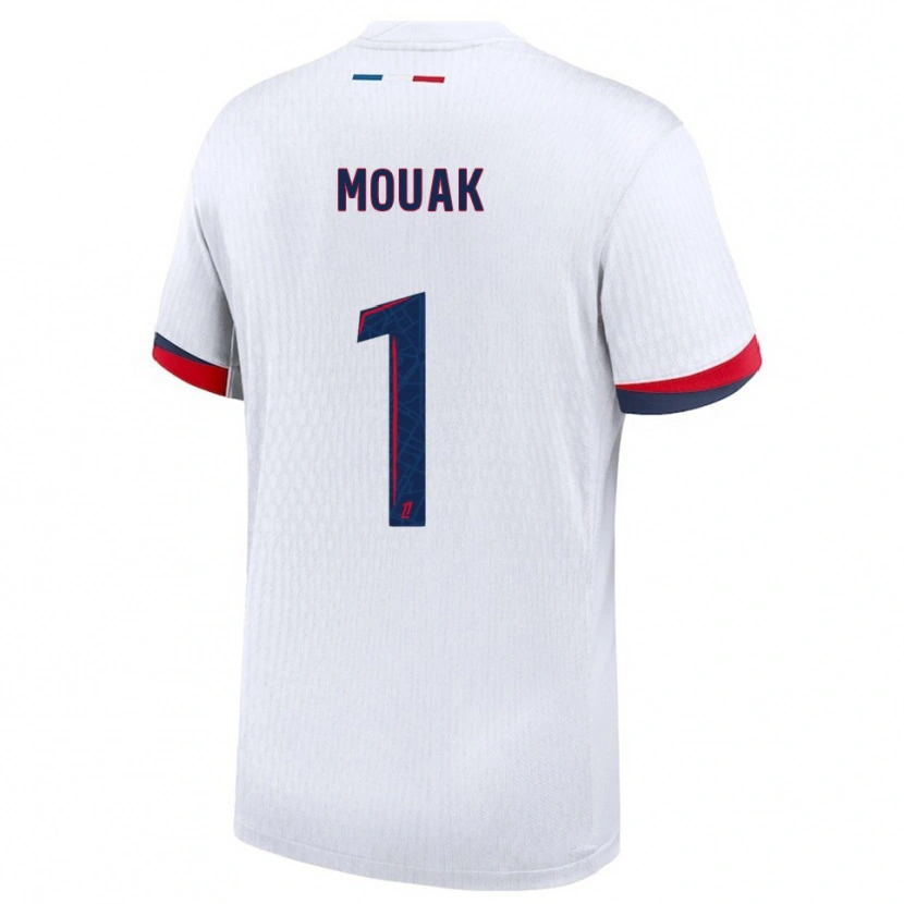 Danxen Niño Camiseta Adam Mouak #1 Blanco Rojo 2ª Equipación 2025/26 La Camisa México