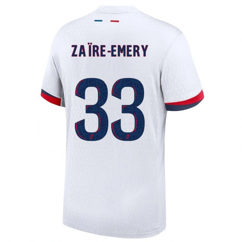 Danxen Niño Camiseta Warren Zaïre-Emery #33 Blanco Rojo 2ª Equipación 2025/26 La Camisa México