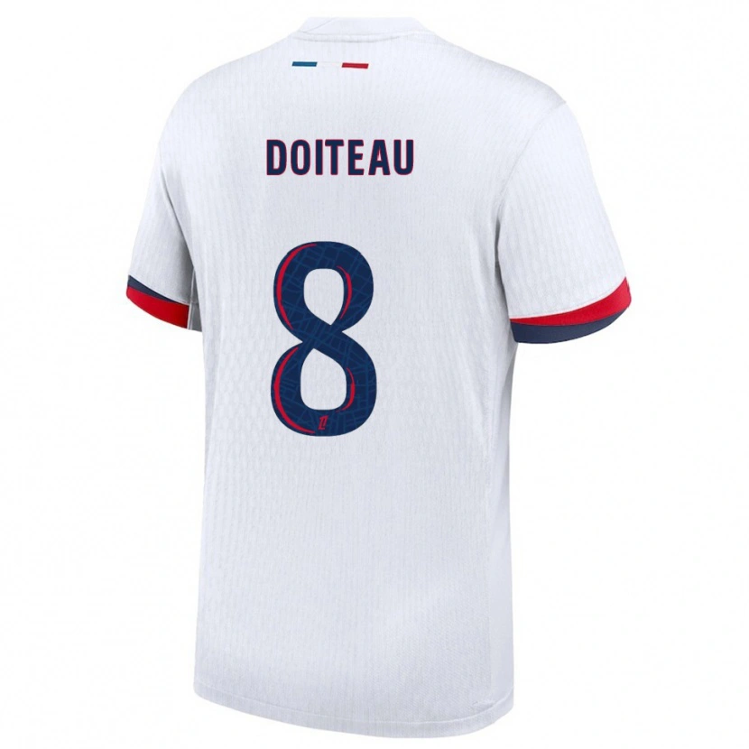 Danxen Niño Camiseta Benoit Doiteau #8 Blanco Rojo 2ª Equipación 2025/26 La Camisa México