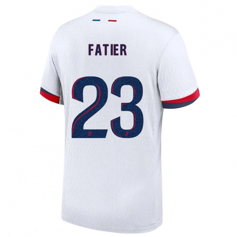 Danxen Niño Camiseta Noémie Fatier #23 Blanco Rojo 2ª Equipación 2025/26 La Camisa México