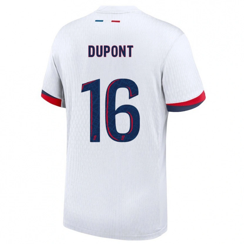 Danxen Niño Camiseta Raphaël Dupont #16 Blanco Rojo 2ª Equipación 2025/26 La Camisa México