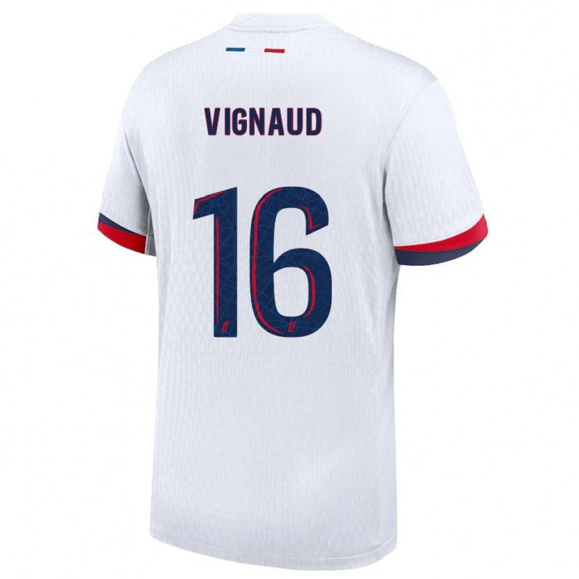 Danxen Niño Camiseta Arthur Vignaud #16 Blanco Rojo 2ª Equipación 2025/26 La Camisa México