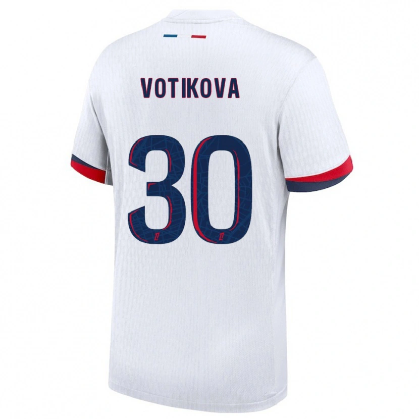 Danxen Niño Camiseta Barbora Votikova #30 Blanco Rojo 2ª Equipación 2025/26 La Camisa México