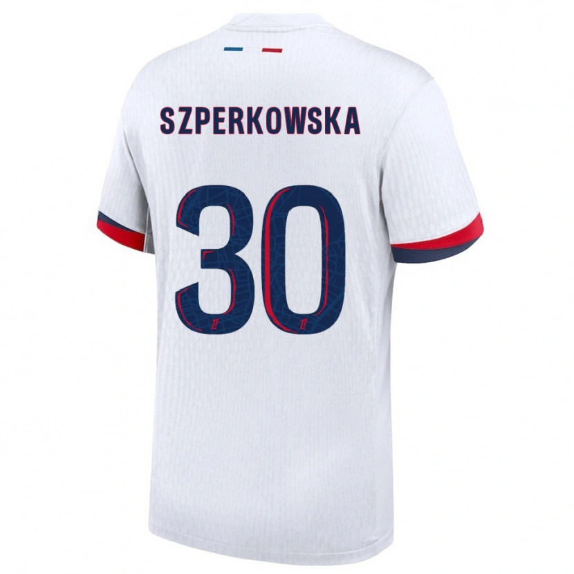Danxen Niño Camiseta Oliwia Szperkowska #30 Blanco Rojo 2ª Equipación 2025/26 La Camisa México