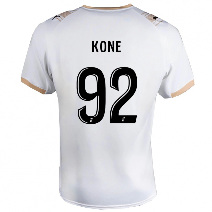 Danxen Niño Camiseta Abdoul Koné #92 Blanco Negro 2ª Equipación 2025/26 La Camisa México