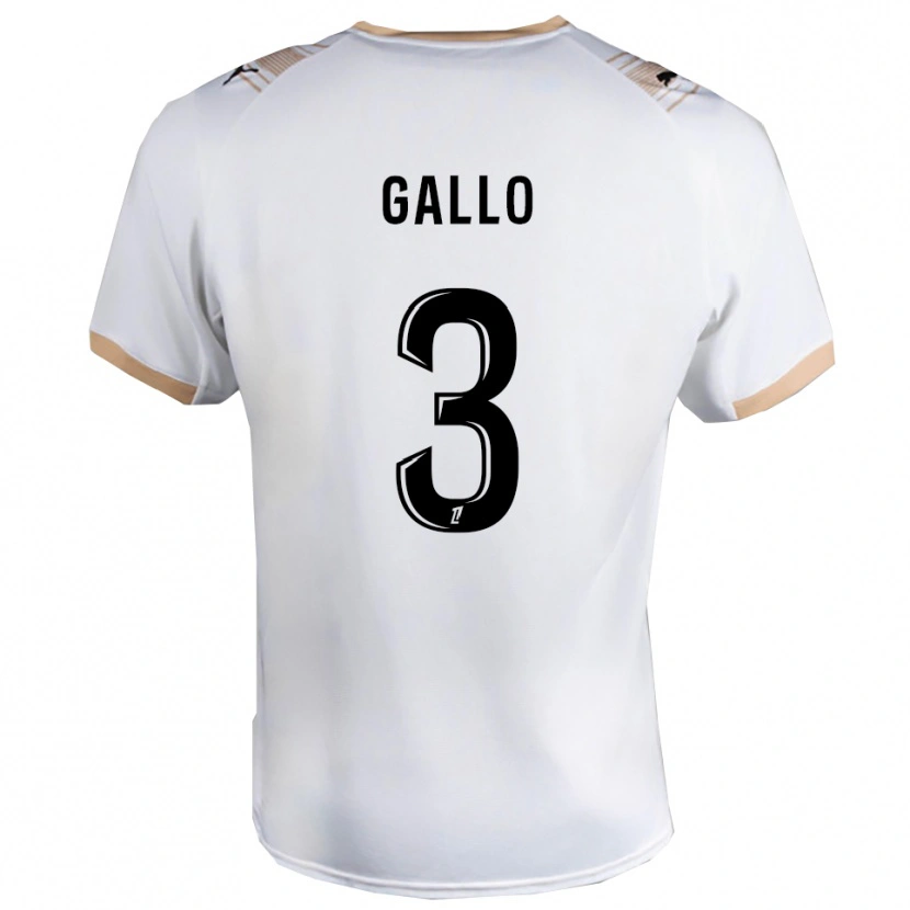Danxen Niño Camiseta Noan Gallo #3 Blanco Negro 2ª Equipación 2025/26 La Camisa México