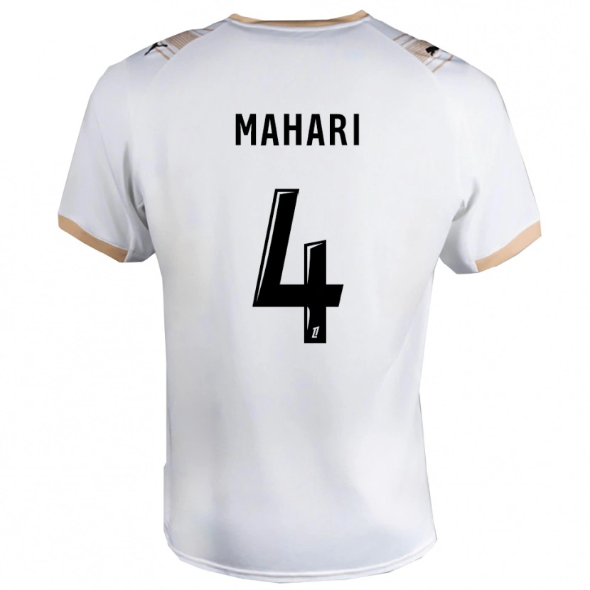 Danxen Niño Camiseta Efdon Mahari #4 Blanco Negro 2ª Equipación 2025/26 La Camisa México