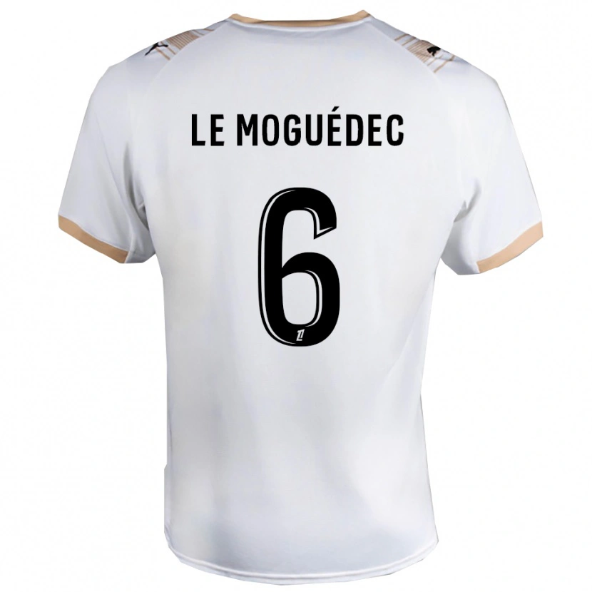 Danxen Niño Camiseta Anaële Le Moguédec #6 Blanco Negro 2ª Equipación 2025/26 La Camisa México