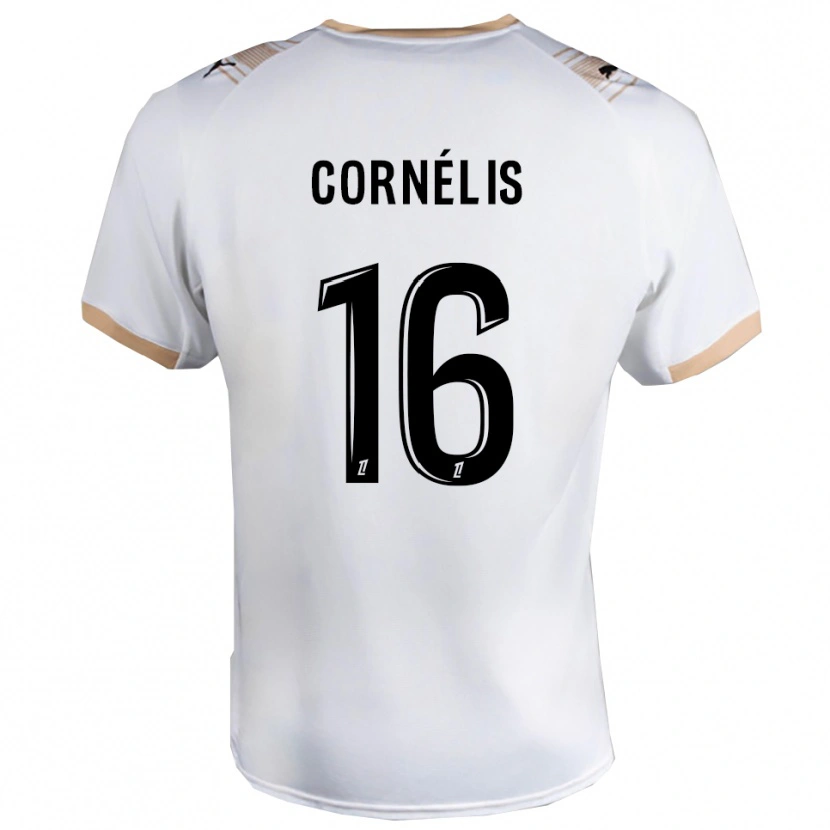 Danxen Niño Camiseta Aristide Cornélis #16 Blanco Negro 2ª Equipación 2025/26 La Camisa México