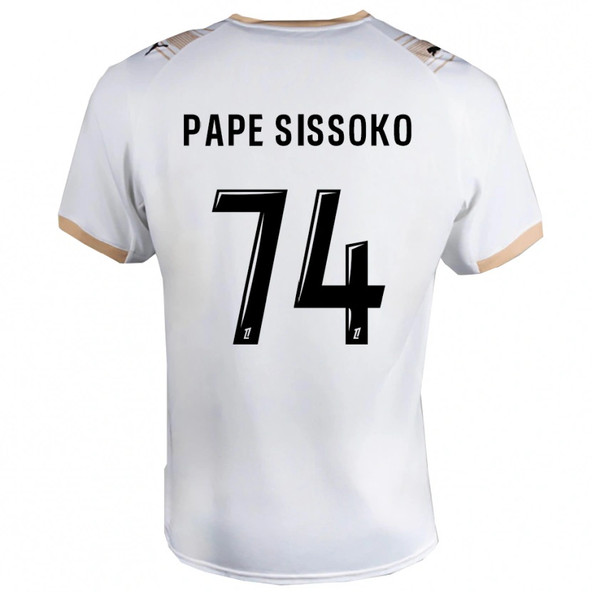 Danxen Niño Camiseta Niama Pape Sissoko #74 Blanco Negro 2ª Equipación 2025/26 La Camisa México