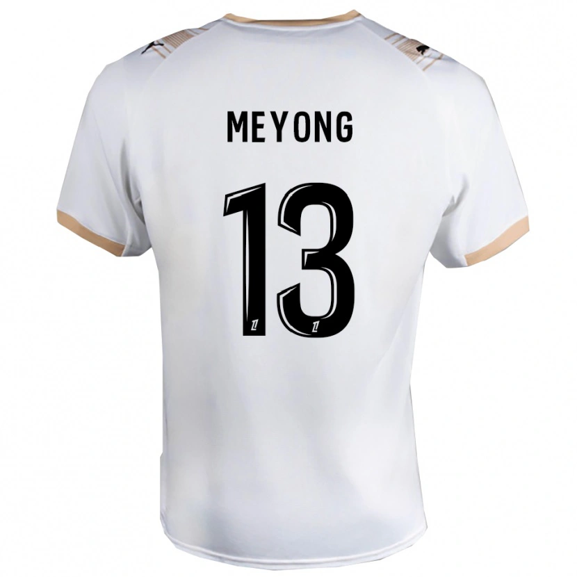Danxen Niño Camiseta Charlène Meyong #13 Blanco Negro 2ª Equipación 2025/26 La Camisa México
