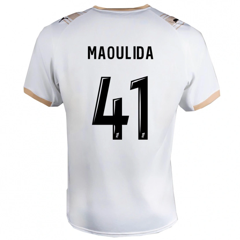 Danxen Niño Camiseta Assimina Maoulida #41 Blanco Negro 2ª Equipación 2025/26 La Camisa México