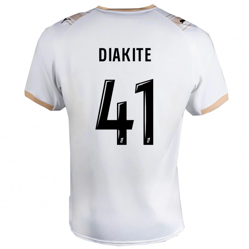 Danxen Niño Camiseta Ibrahim Diakité #41 Blanco Negro 2ª Equipación 2025/26 La Camisa México