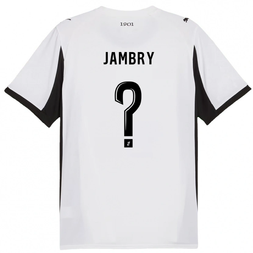 Danxen Niño Camiseta Melvin Jambry #0 Blanco Negro 2ª Equipación 2025/26 La Camisa México