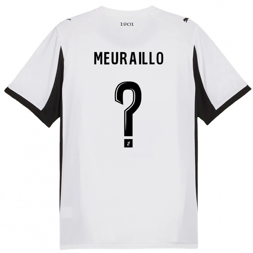 Danxen Niño Camiseta Thâo Mouapa Mwa Meuraillo #0 Blanco Negro 2ª Equipación 2025/26 La Camisa México