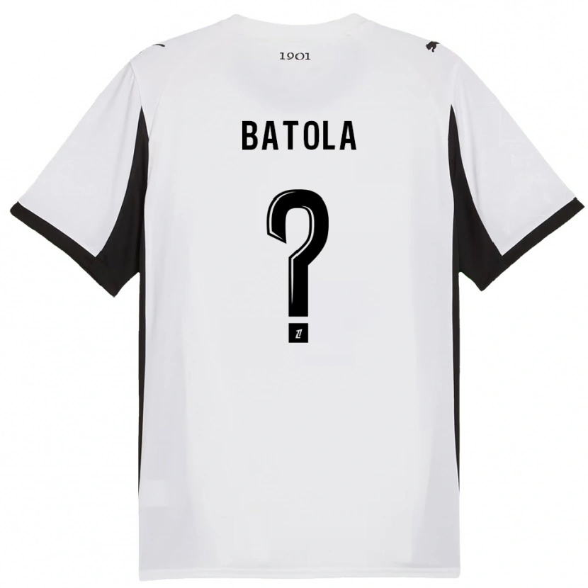 Danxen Niño Camiseta Yann Batola #0 Blanco Negro 2ª Equipación 2025/26 La Camisa México