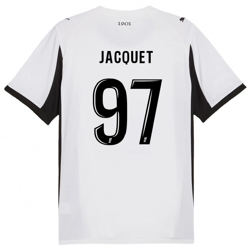 Danxen Niño Camiseta Jérémy Jacquet #97 Blanco Negro 2ª Equipación 2025/26 La Camisa México