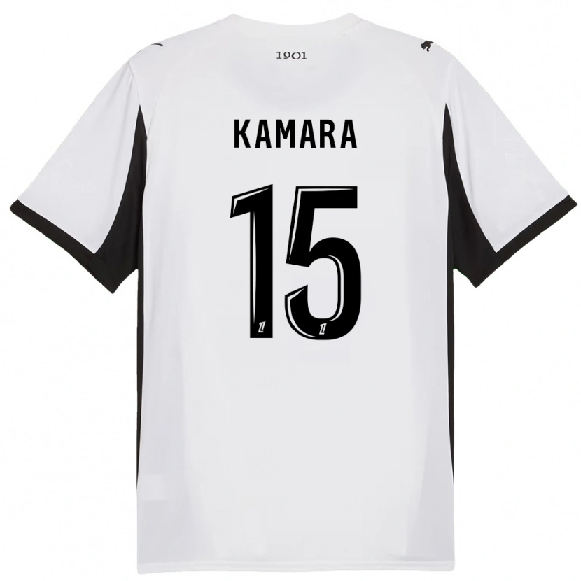 Danxen Niño Camiseta Glen Kamara #15 Blanco Negro 2ª Equipación 2025/26 La Camisa México