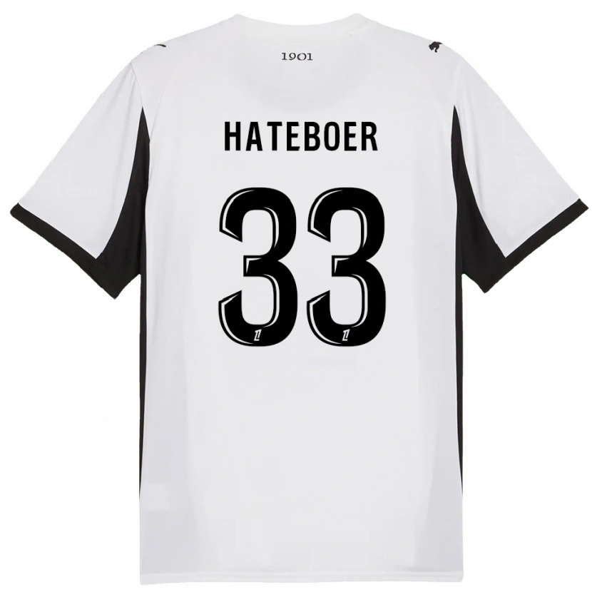 Danxen Niño Camiseta Hans Hateboer #33 Blanco Negro 2ª Equipación 2025/26 La Camisa México