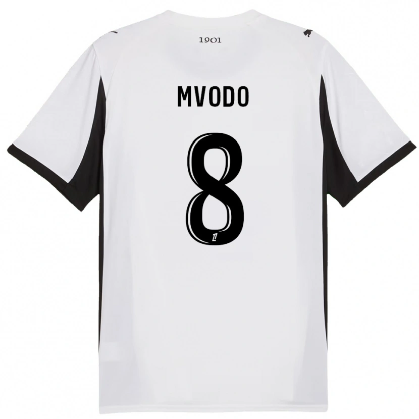 Danxen Niño Camiseta Steeve Mvodo Mvodo #8 Blanco Negro 2ª Equipación 2025/26 La Camisa México