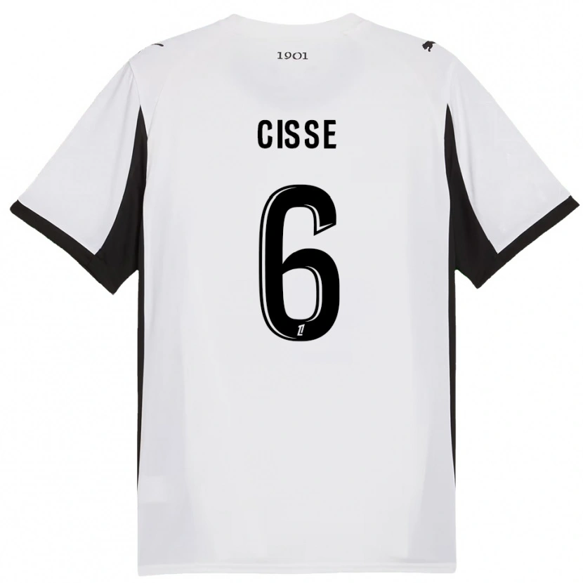 Danxen Niño Camiseta Djaoui Cissé #6 Blanco Negro 2ª Equipación 2025/26 La Camisa México