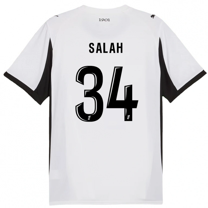 Danxen Niño Camiseta Ibrahim Salah #34 Blanco Negro 2ª Equipación 2025/26 La Camisa México