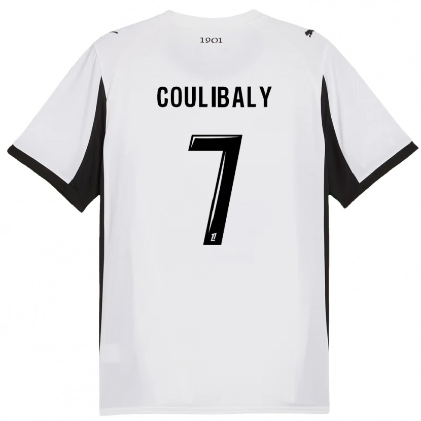 Danxen Niño Camiseta Boukary Coulibaly #7 Blanco Negro 2ª Equipación 2025/26 La Camisa México