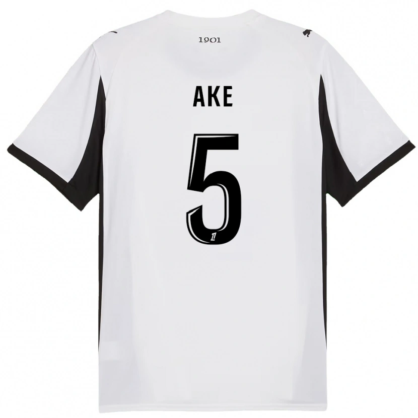 Danxen Niño Camiseta Junior Ake #5 Blanco Negro 2ª Equipación 2025/26 La Camisa México