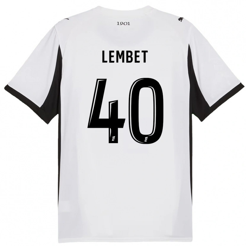 Danxen Niño Camiseta Geoffrey Lembet #40 Blanco Negro 2ª Equipación 2025/26 La Camisa México