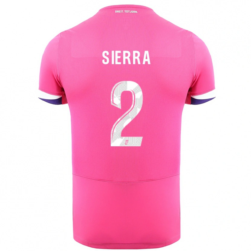 Danxen Niño Camiseta Pauline Sierra #2 Rosa Blanco 2ª Equipación 2025/26 La Camisa México