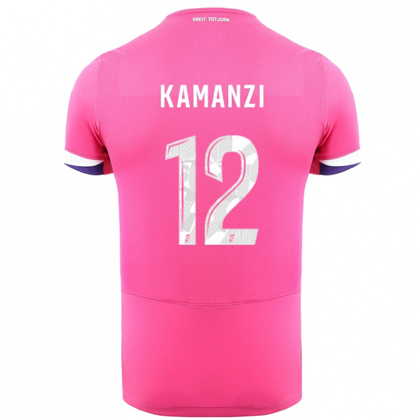 Danxen Niño Camiseta Warren Kamanzi #12 Rosa Blanco 2ª Equipación 2025/26 La Camisa México