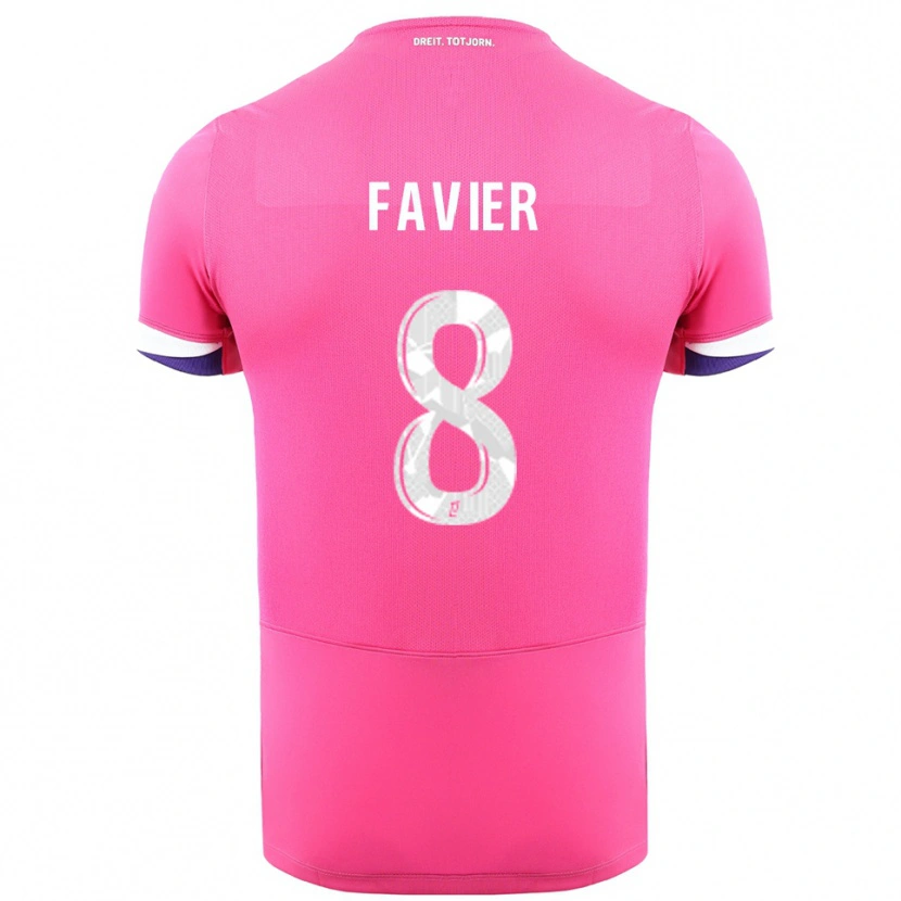 Danxen Niño Camiseta Luca Favier #8 Rosa Blanco 2ª Equipación 2025/26 La Camisa México