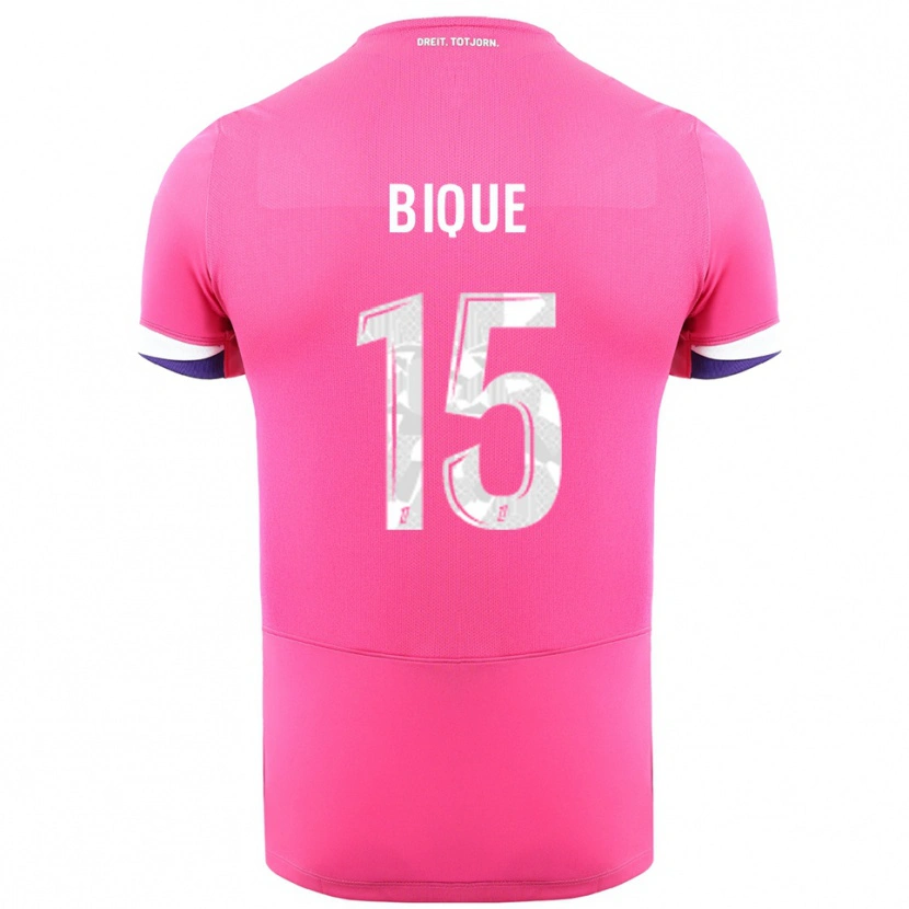 Danxen Niño Camiseta Darren Bique #15 Rosa Blanco 2ª Equipación 2025/26 La Camisa México