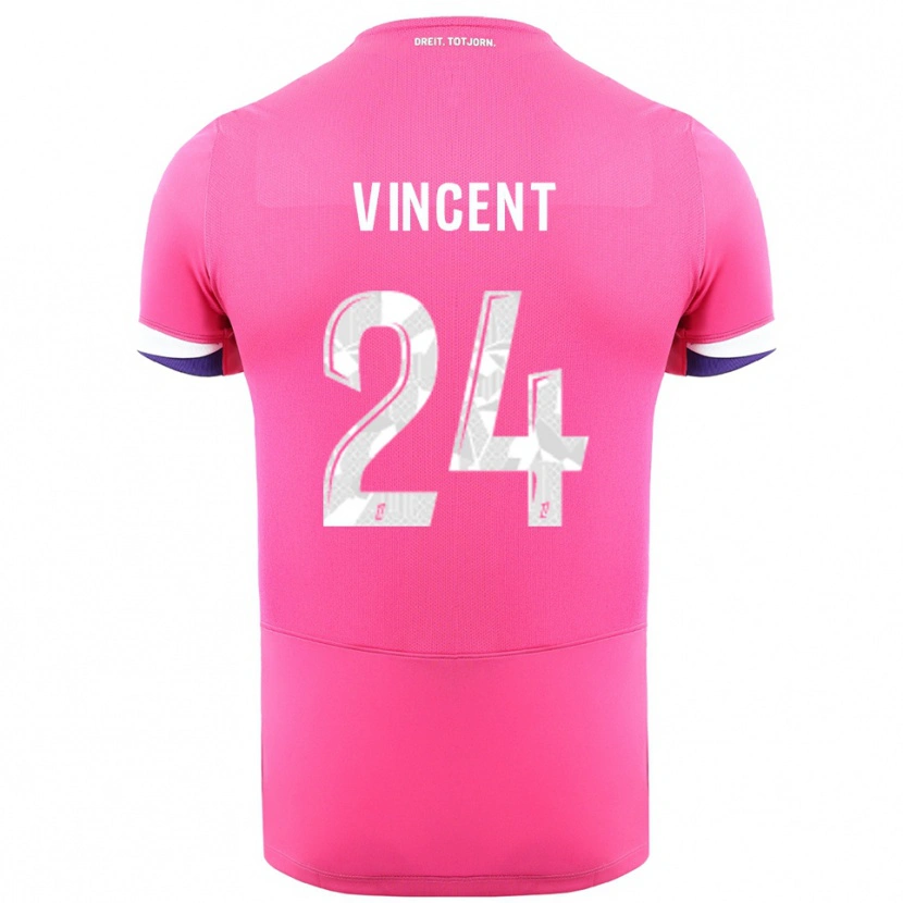 Danxen Niño Camiseta Magalie Vincent #24 Rosa Blanco 2ª Equipación 2025/26 La Camisa México