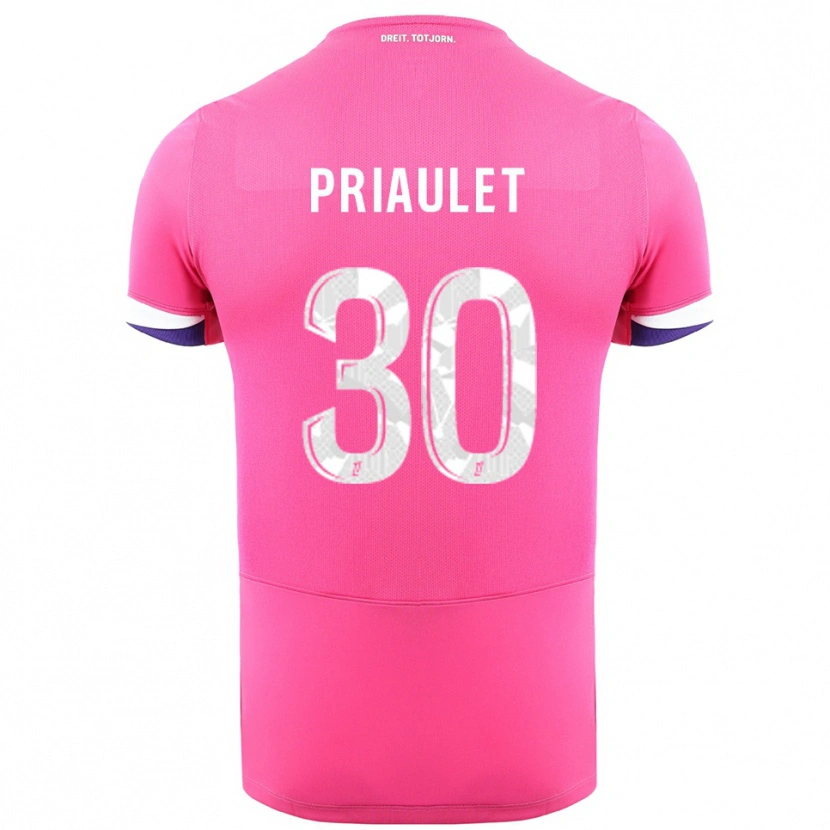 Danxen Niño Camiseta Anaïs Priaulet #30 Rosa Blanco 2ª Equipación 2025/26 La Camisa México