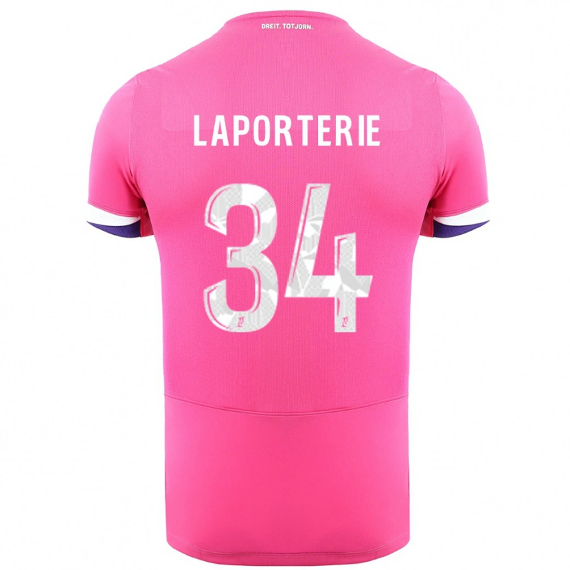 Danxen Niño Camiseta Ambre Laporterie #34 Rosa Blanco 2ª Equipación 2025/26 La Camisa México