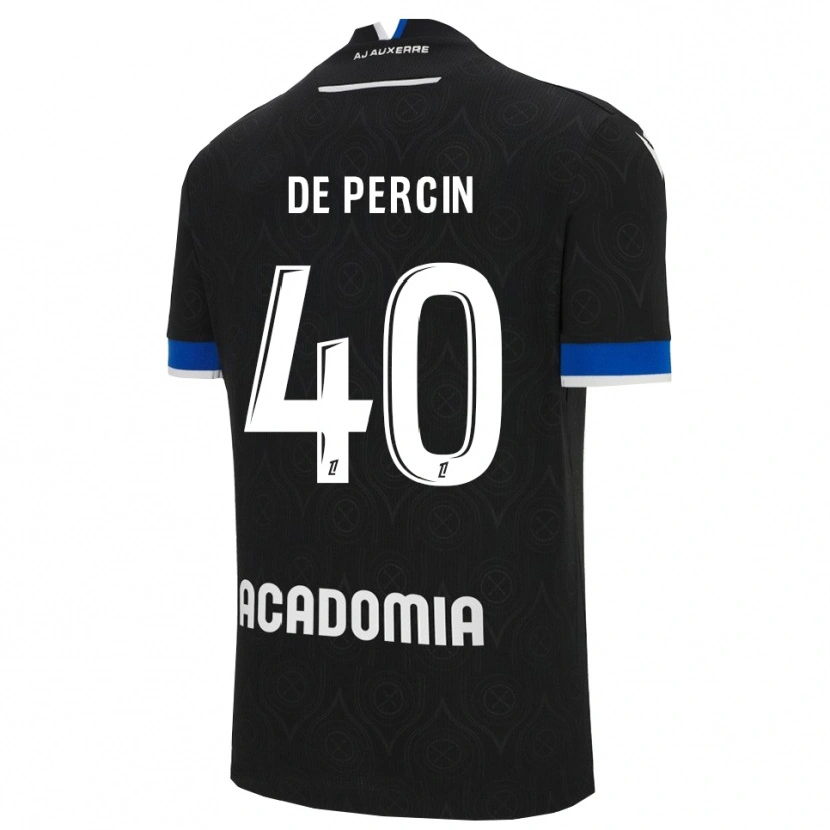 Danxen Niño Camiseta Théo De Percin #40 Negro Blanco 2ª Equipación 2025/26 La Camisa México