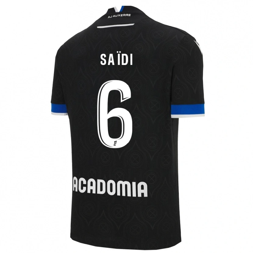 Danxen Niño Camiseta Elyes Saïdi #6 Negro Blanco 2ª Equipación 2025/26 La Camisa México