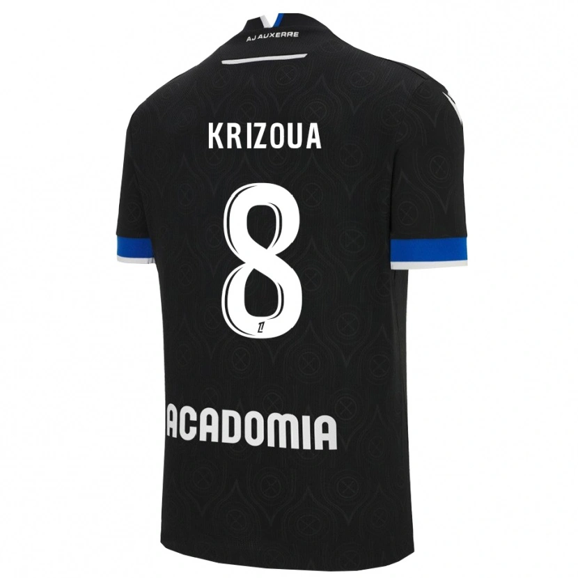 Danxen Niño Camiseta Alvin Krizoua #8 Negro Blanco 2ª Equipación 2025/26 La Camisa México
