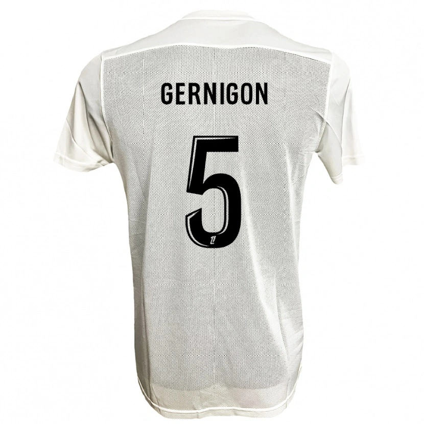 Danxen Niño Camiseta Maël Gernigon #5 Negro Blanco 2ª Equipación 2025/26 La Camisa México